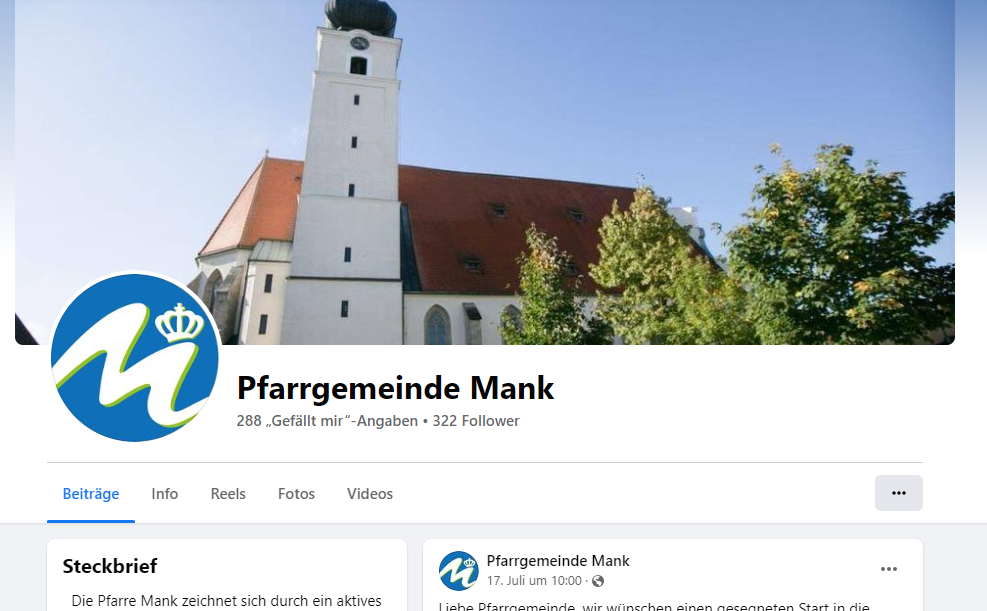 Pfarre Mank auf Facebook